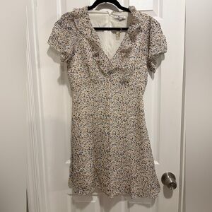 Madewell Silk Ruffle-Neck Mini Dress NWT size 4